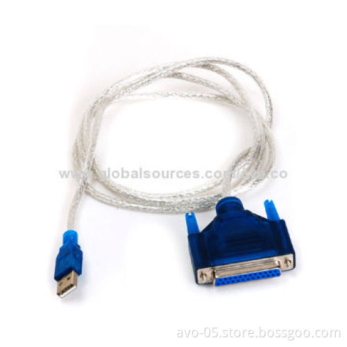USB to Parallel DB25 Cable, Supports Plug-and-play Function and Over 1Mbps Data Transfer Rate